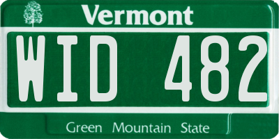 VT license plate WID482