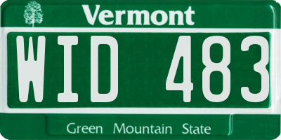VT license plate WID483