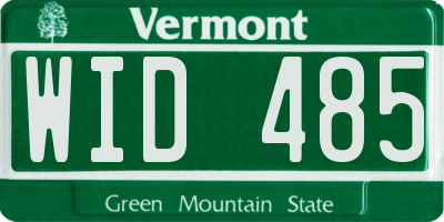 VT license plate WID485