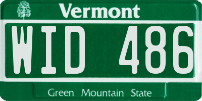 VT license plate WID486