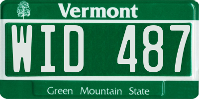 VT license plate WID487
