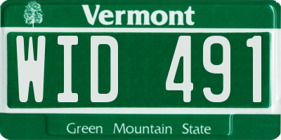 VT license plate WID491