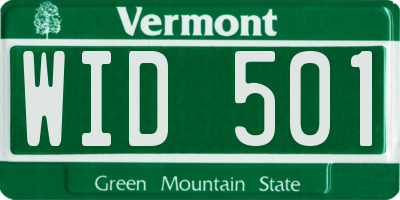 VT license plate WID501