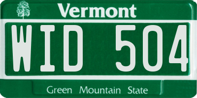 VT license plate WID504