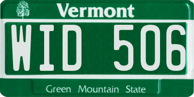 VT license plate WID506