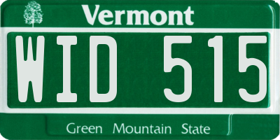 VT license plate WID515