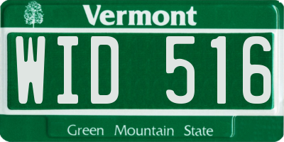 VT license plate WID516