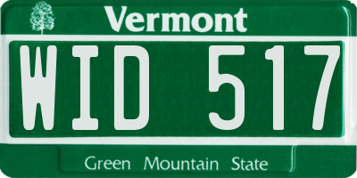 VT license plate WID517