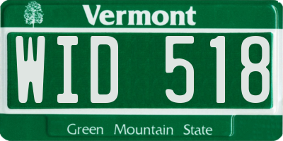 VT license plate WID518
