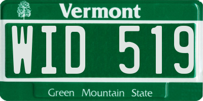 VT license plate WID519
