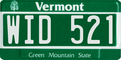 VT license plate WID521