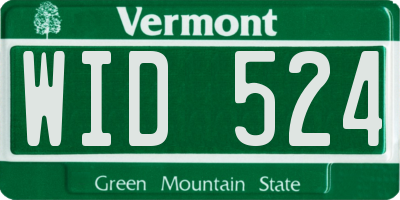 VT license plate WID524