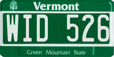 VT license plate WID526