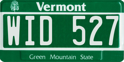 VT license plate WID527