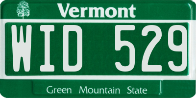 VT license plate WID529