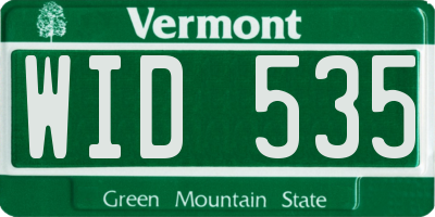 VT license plate WID535