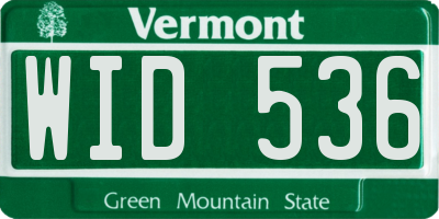 VT license plate WID536