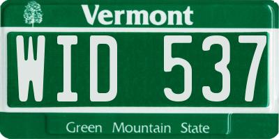 VT license plate WID537
