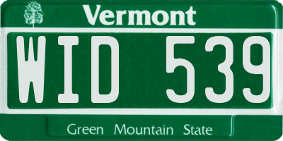 VT license plate WID539