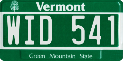 VT license plate WID541