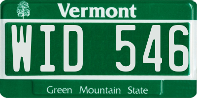 VT license plate WID546