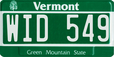 VT license plate WID549