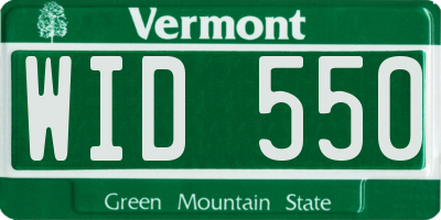 VT license plate WID550