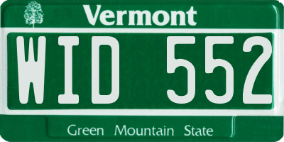 VT license plate WID552