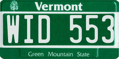 VT license plate WID553