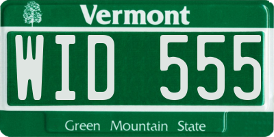 VT license plate WID555