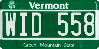 VT license plate WID558