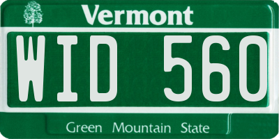 VT license plate WID560