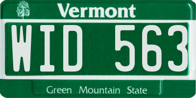 VT license plate WID563
