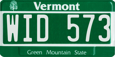 VT license plate WID573