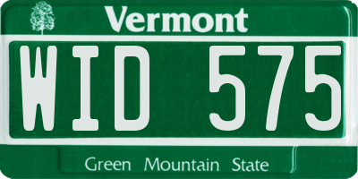 VT license plate WID575