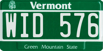 VT license plate WID576