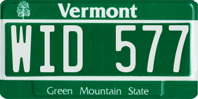 VT license plate WID577