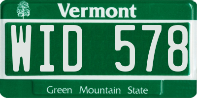 VT license plate WID578