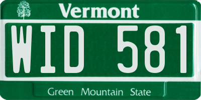VT license plate WID581