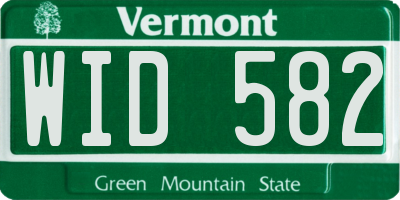 VT license plate WID582
