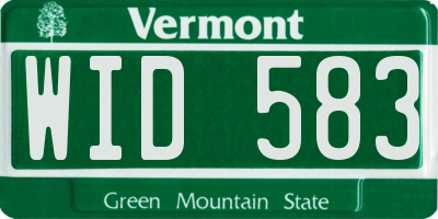 VT license plate WID583