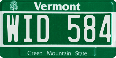 VT license plate WID584