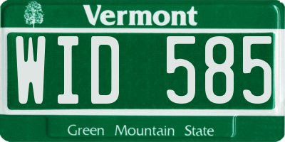 VT license plate WID585