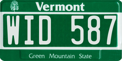 VT license plate WID587