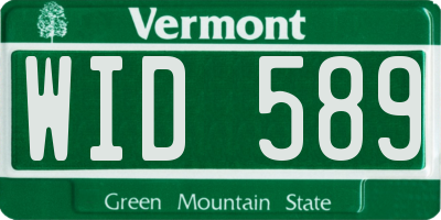 VT license plate WID589
