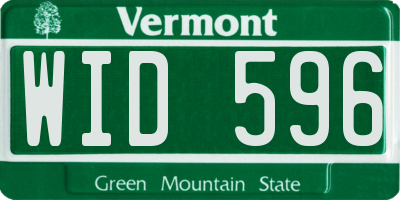 VT license plate WID596