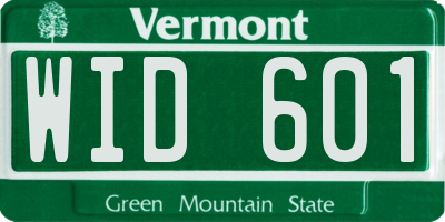 VT license plate WID601