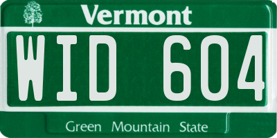 VT license plate WID604