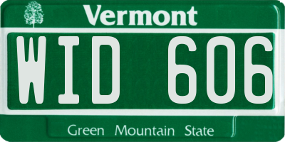 VT license plate WID606