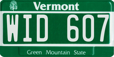 VT license plate WID607
